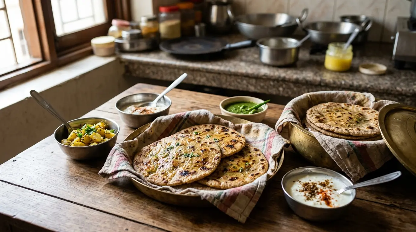 Amaranth Paratha Recipe (Rajgira Atta) | Vrat Paratha, ready to serve