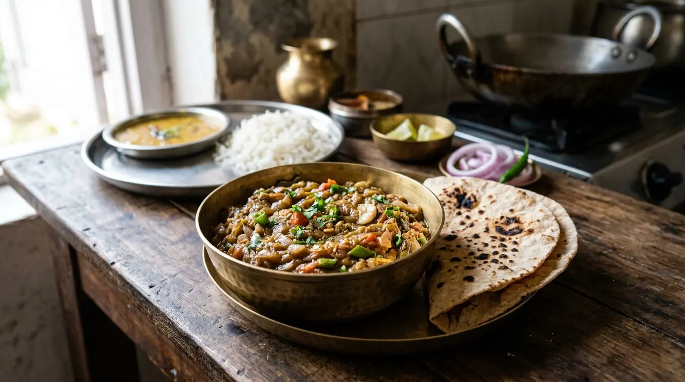 Baingan Bharta Recipe (Punjabi Style), ready to serve