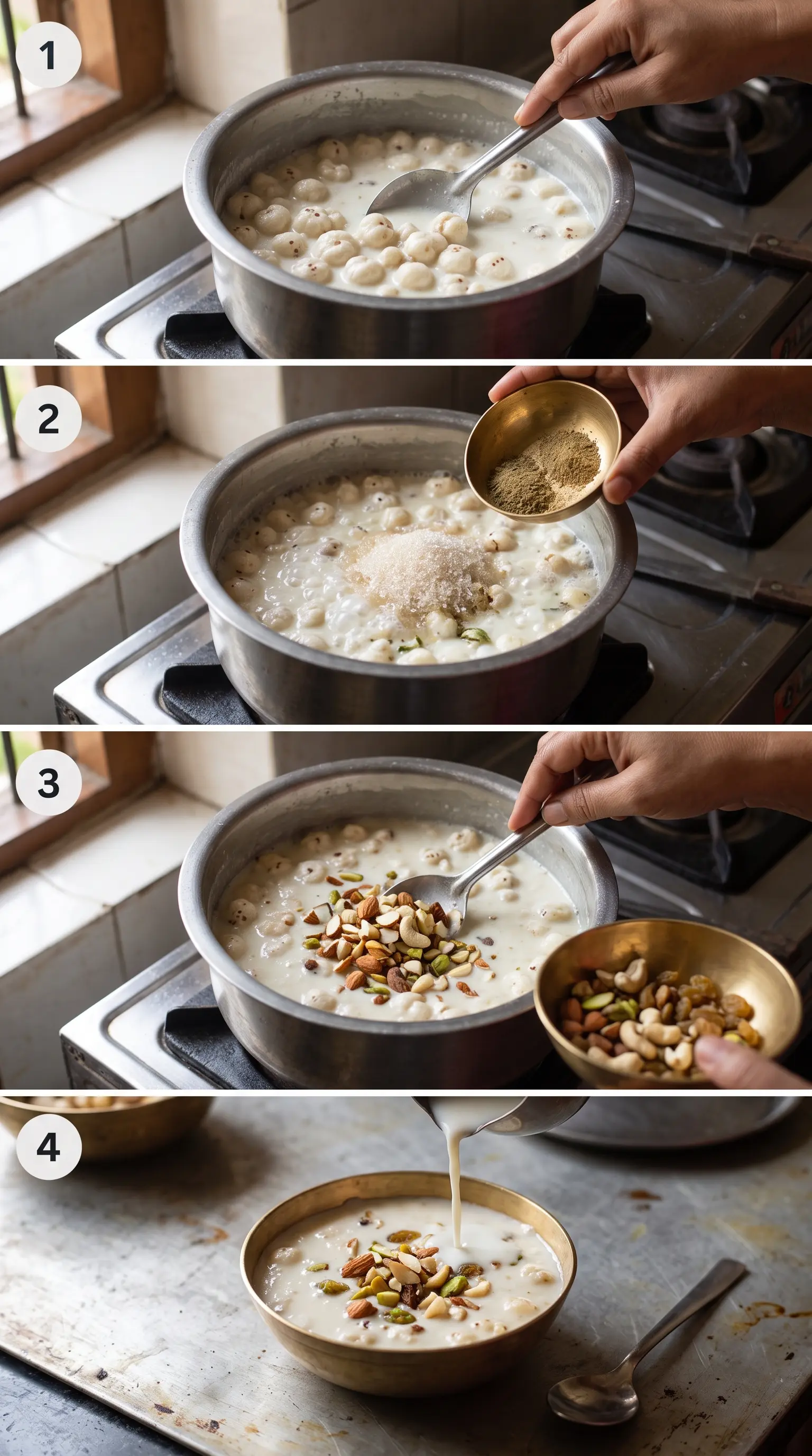 Makhane ki Kheer Recipe: Makhana Kheer (continued), step by step
