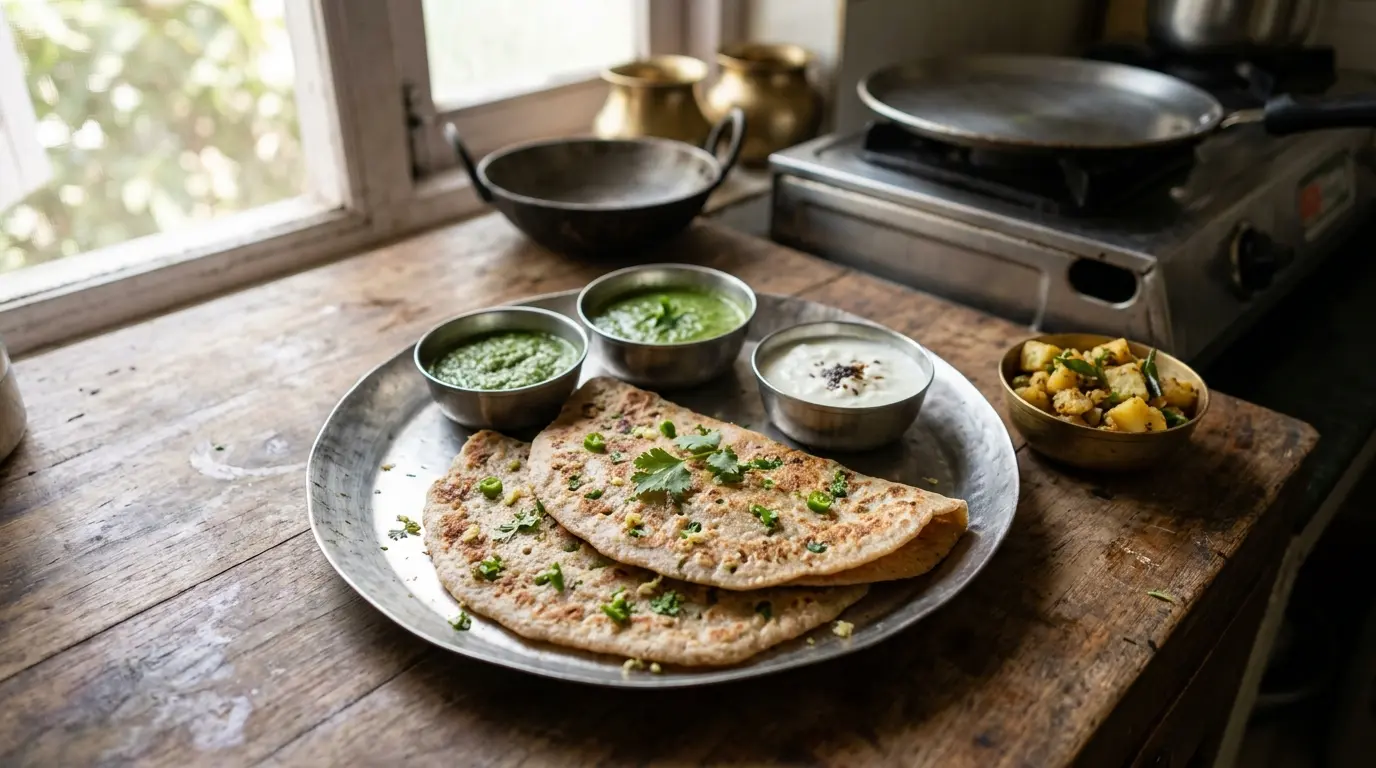 Singhare ke Atte ka Cheela Recipe, ready to serve