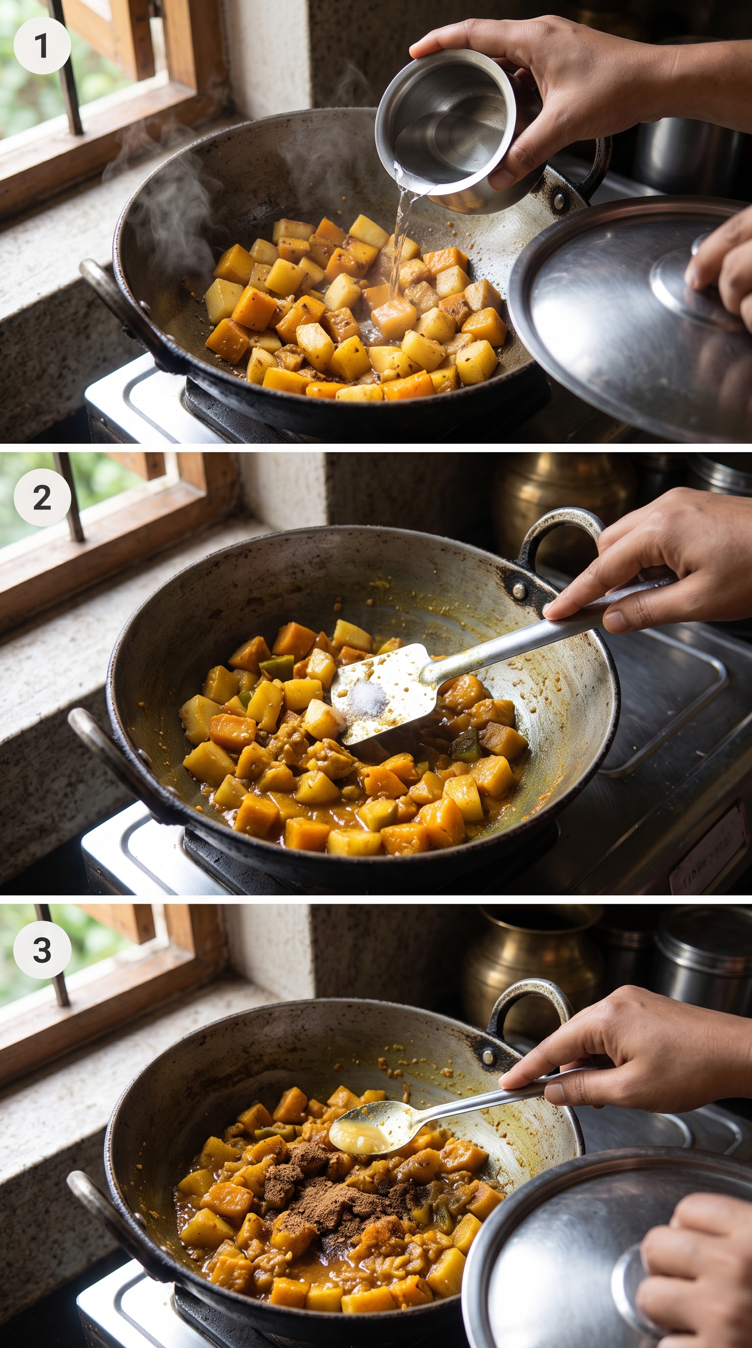 Kumror Chokka Recipe: Kumror Chokka (continued), step by step